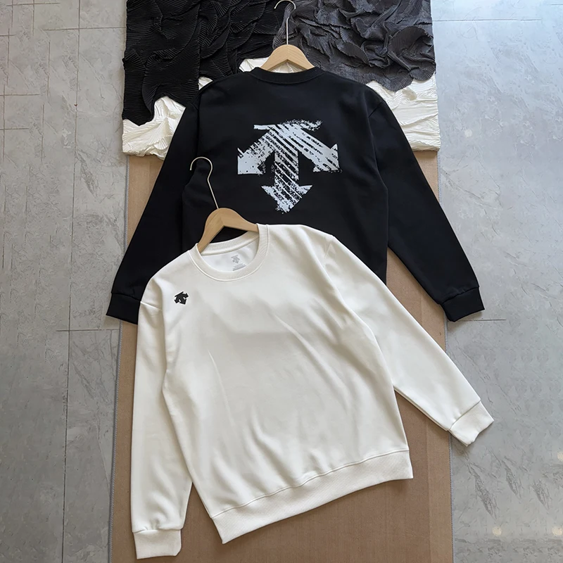 Casual sports sweatshirt round neck long sleeve printed sweatshirt 2026 autumn fashion new style DESCENTE