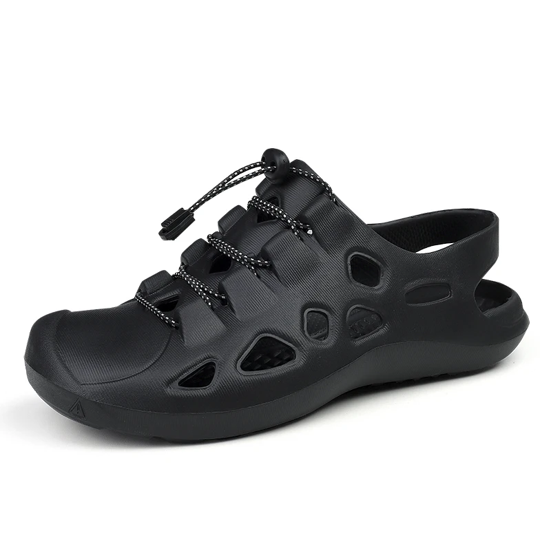 

Мужские сандалии Baotou, летние персонализированные модные спортивные повседневные туфли с дырками, легкая противоскользящая пляжная обувь, прогулочная обувь черного цвета