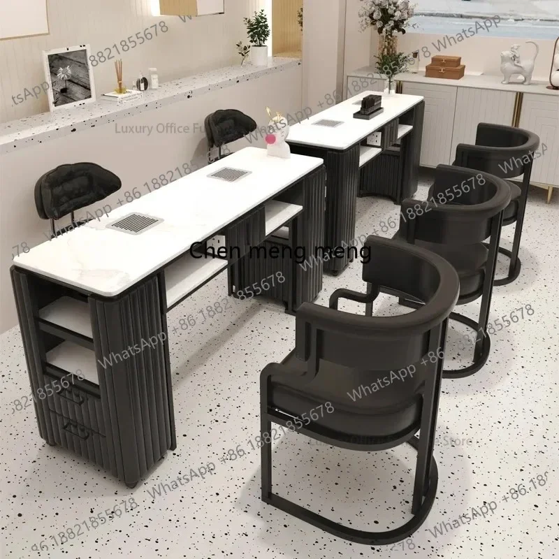 

CC182 Modern Double Layer Nail Tables Cream Style Creativity Designer Workbench Manicure Tables Marble Salon Furniture Tavolo