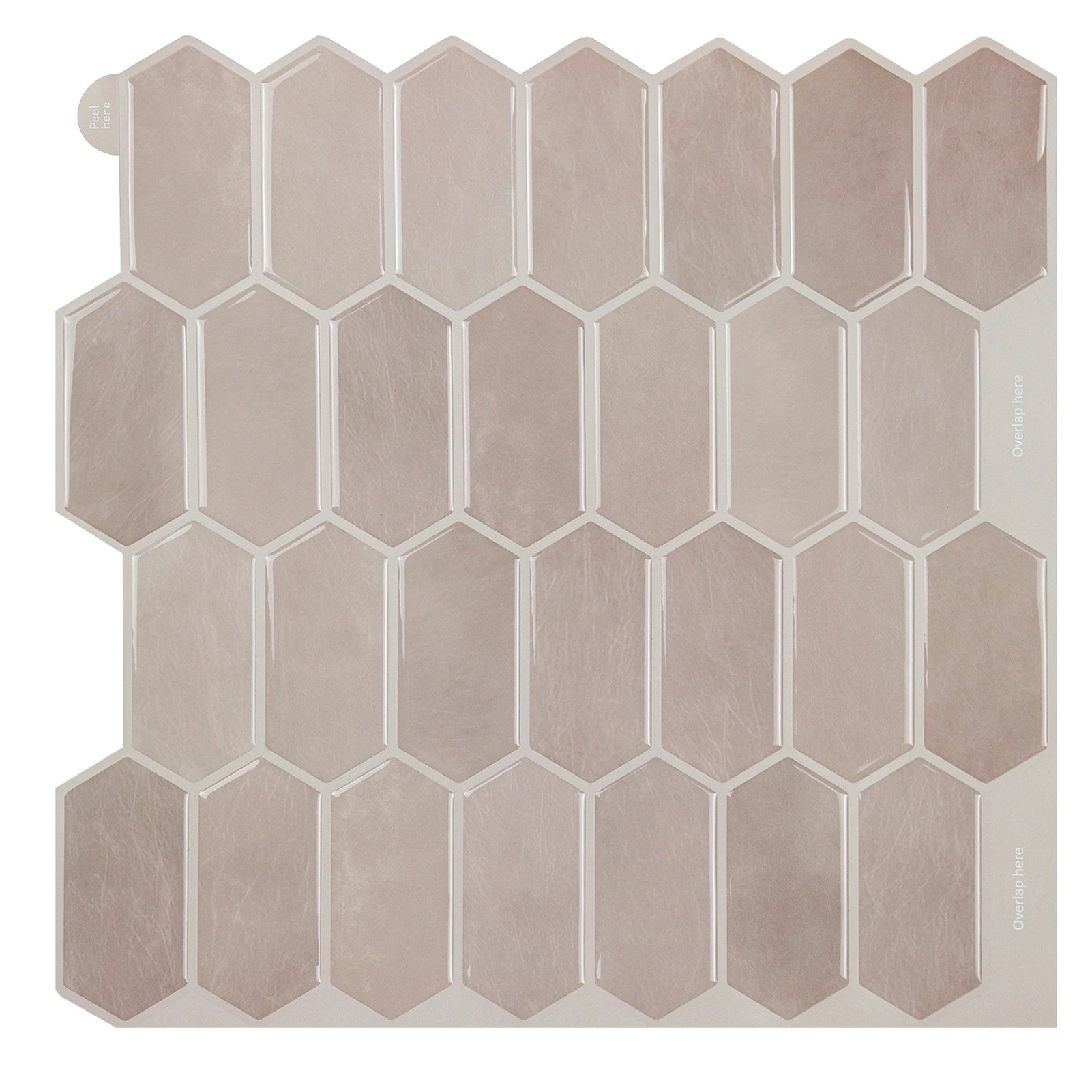 10x Easy Peel And Stick Kitchen Wall Tiles Waterproof Grey Stickers Peel And Stick Self-adhesive A