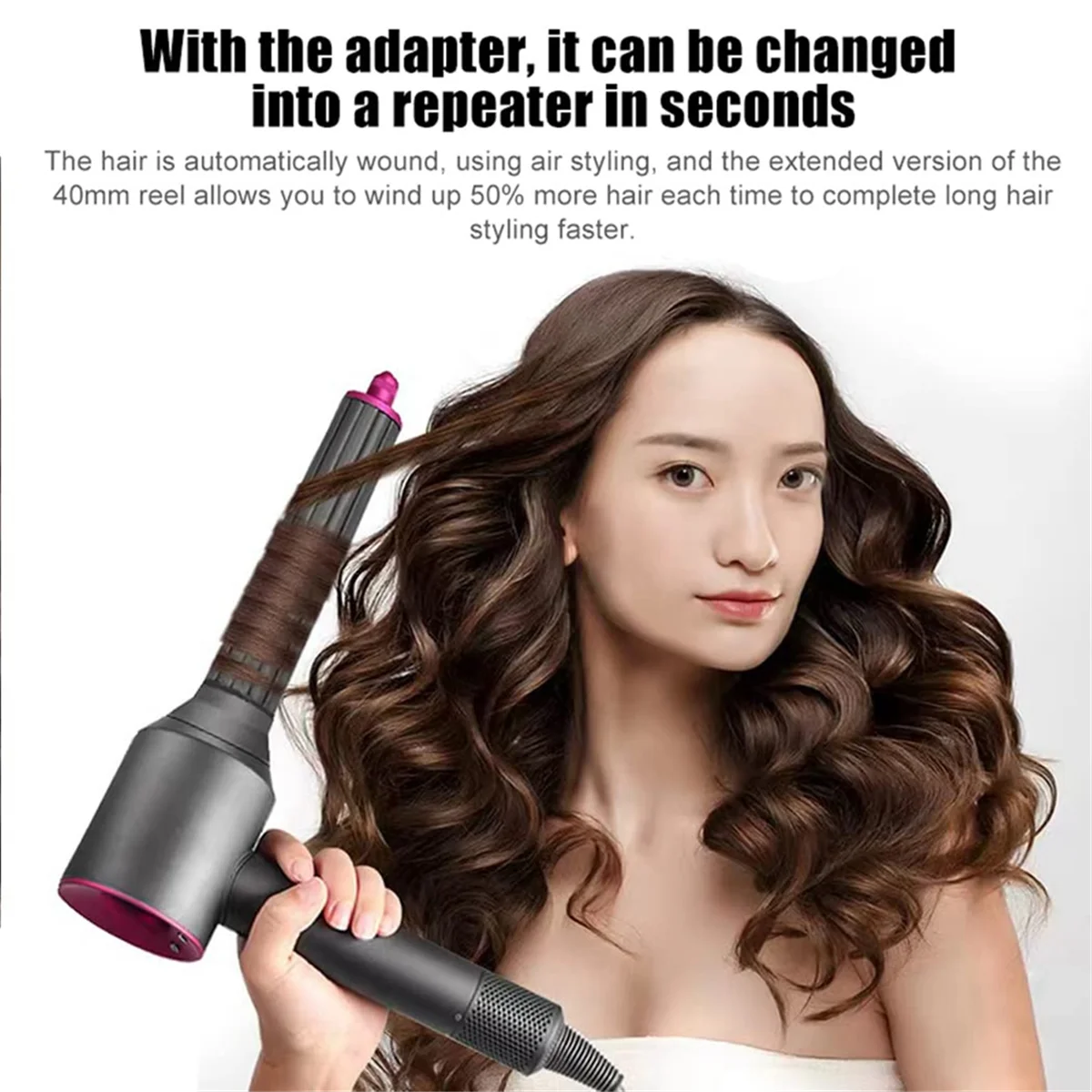 40MM Curling Styler Attachment for Dyson Airwrap Supersonic Hair Dryer Automatic Curling Barrels Curl Hair Styler Tool A