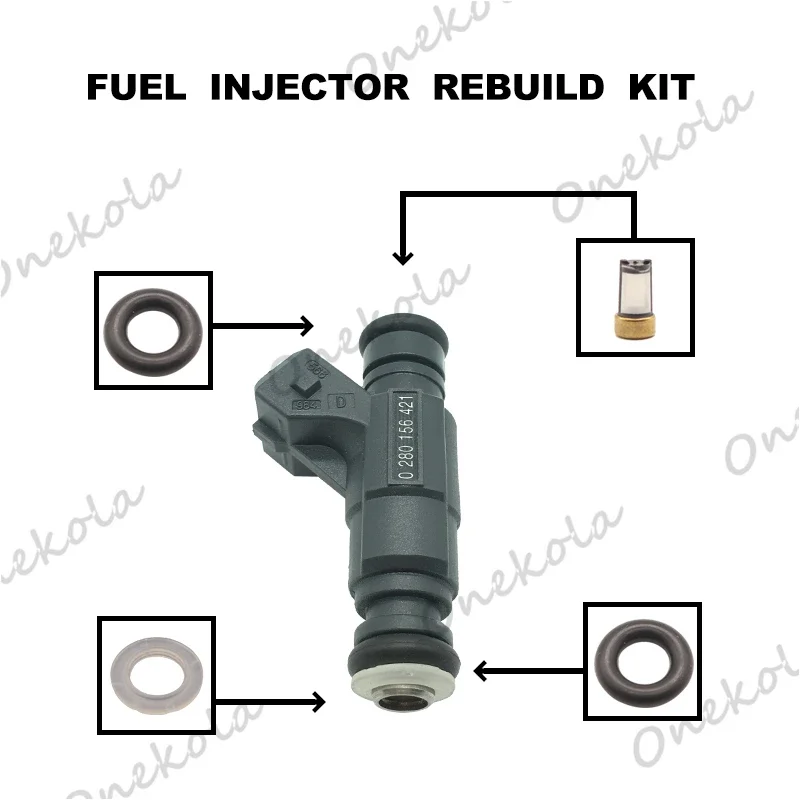 Kit de reparo de serviço de injetor de combustível filtros orings selos ilhós para 0280156421   Para carros Injetor Bico 1TR 2TR 3RZ 2RZ 1RZ 6AZ