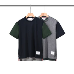 TB men's T-shirt brand round collar cotton thom Waffle four bars Korean version of sweat absorption leisure short sleeves