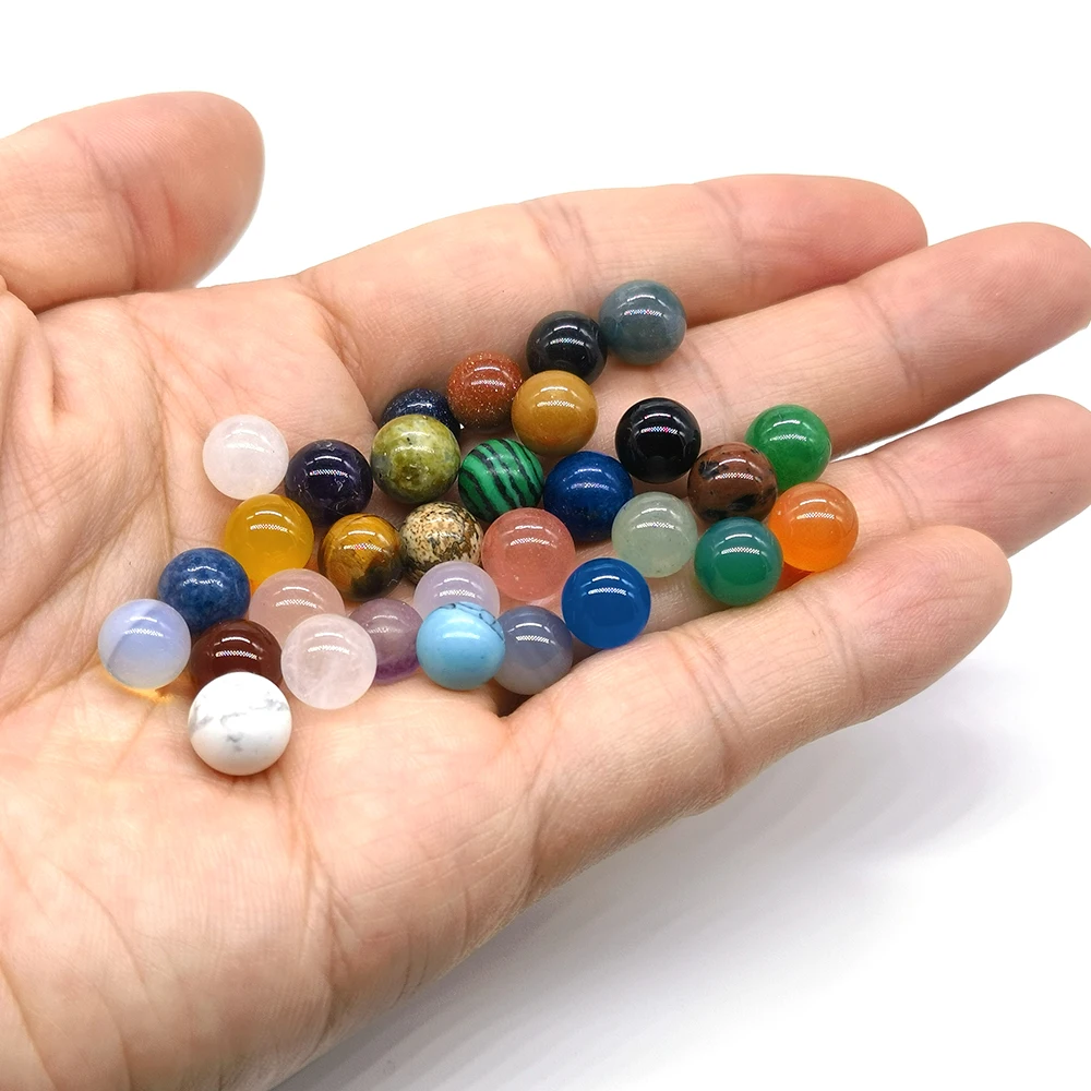 الجملة الكثير 8 مللي متر كرات كريستال الحجر الطبيعي الصغيرة الخرز الكوارتز الريكي شفاء غلوب شقرا المجال الخرز جوهرة عينة ديكور المنزل #3