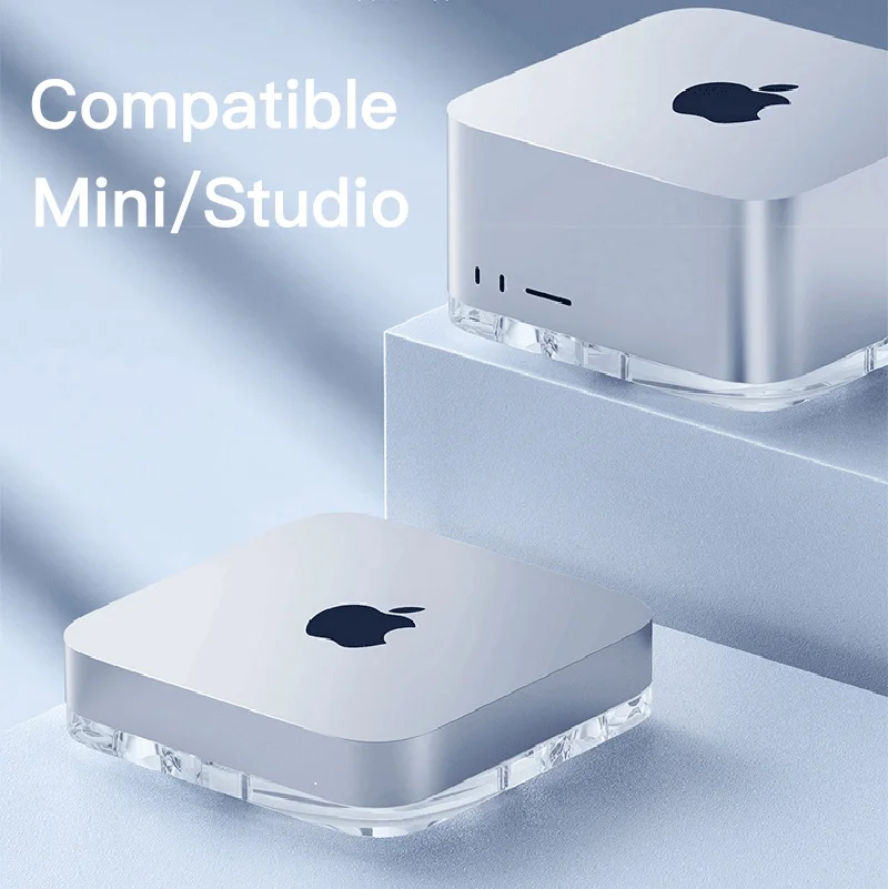 

Acrylic Stand for Apple all Mac Studio and Mac Mini 2014-23 Accessories Handmade Desktop Holder Dustproof Heat-Disspation Mount
