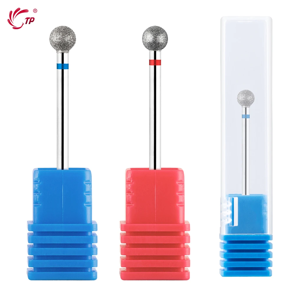 

TP 1Pc Milling Cutter Diamond Nail Drill Bit Ball Shape Burr Rotary Electric Nail Bits 3/32" Cuticle Clean Nail Accessories Tool