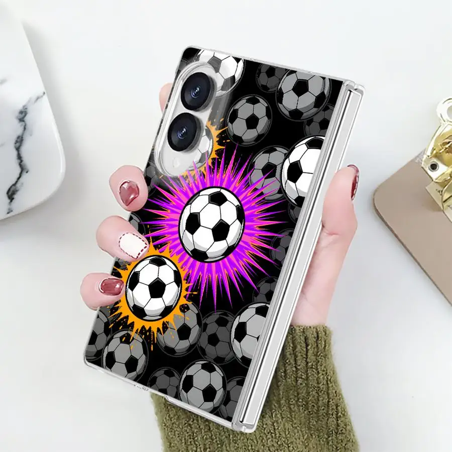 Case for Samsung Galaxy Z Fold 8 PC Hard Luxury ZFold8 ZFold 8 Phone Cover Cool Foot Ball Design