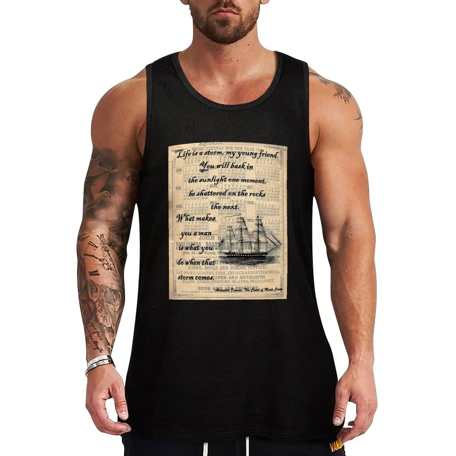 

Count of Monte Cristo Storm Quote Tank Top Casual Work Tank Top Utility Sleeveless Shirt