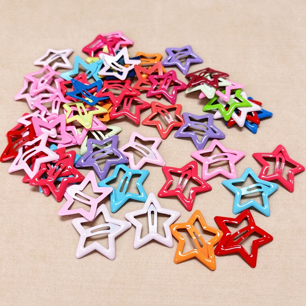 20/50Pcs Star-Shaped Alloy Hair Clips Elegant Retro Style Lightweight Hollow-Out Design Hair Accessories for Daily Wear Styling