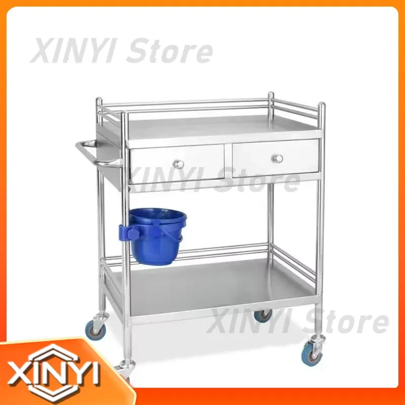 Stainless Steel Hospital Trolley for Salon Beauty Rack Operating Room Medical Equipment Instrument Movable Cart Z