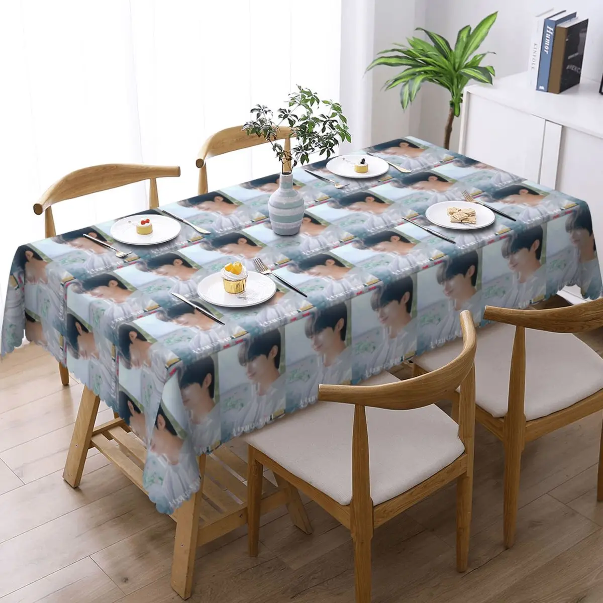 Lovely Runner Kdrama Byeon Woo Seok Custom Rectangular Tablecloth Oilproof Table Cover for Dining Events Table Cloth