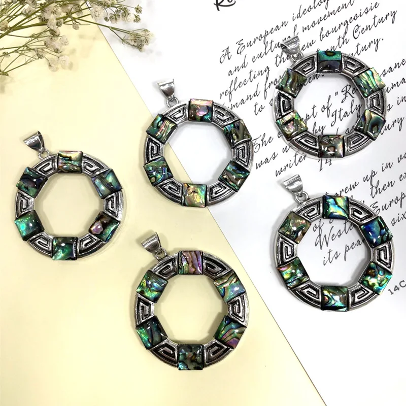 Influencer mainstream DIY Alloy inlay with mixed colors Jewelry accessories Abalone shell White clam