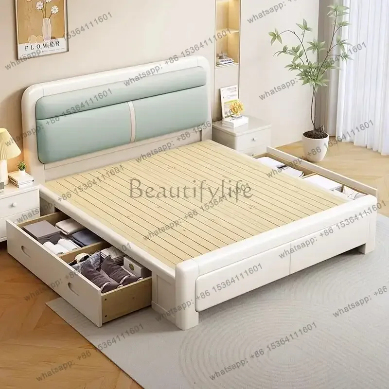ld Comfortable Modern Bed Bedroom Luxury Double Wooden Sleeping Mobile Designer Bed Lazy Letto Matrimoniale