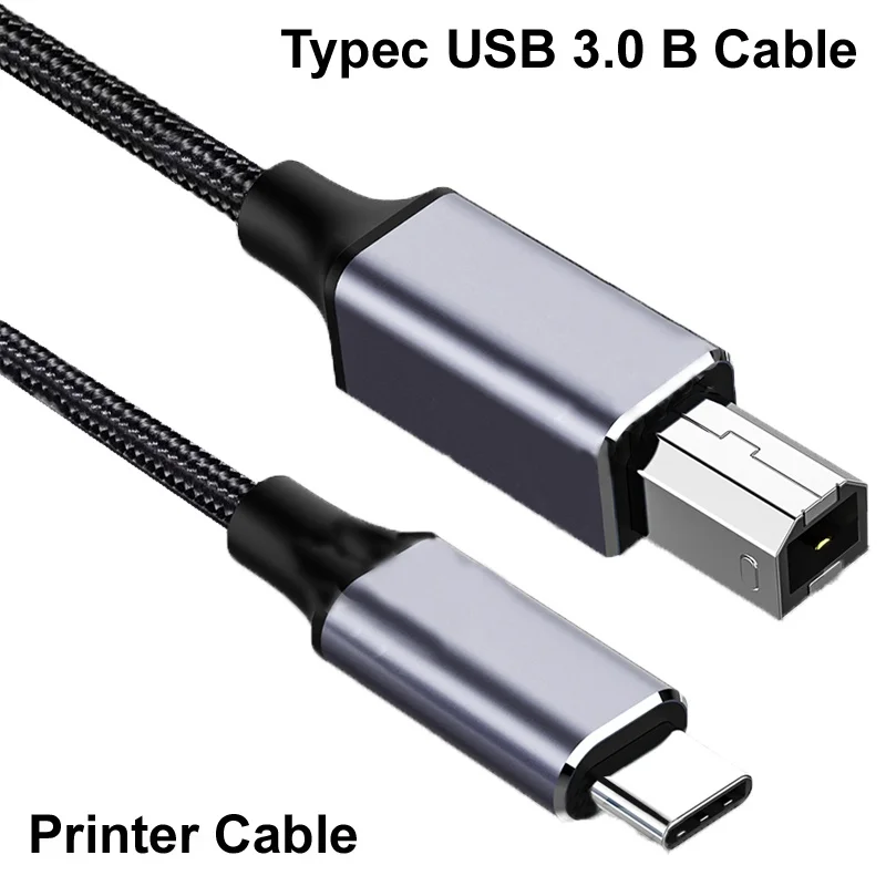 USB Type-C to USB Type B 2.0 High Speed Cable for MacBook Pro HP Canon Brother Epson Dell Printer Type C Printer Scanner Cord