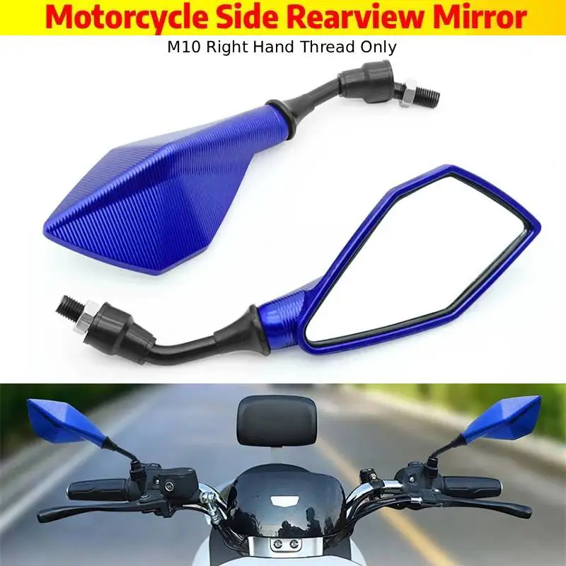 2 Stück 10mm Motorrad-Rückspiegel Weitwinkel-Ersatz Fahrrad-Lenker-Seitenspiegel Flexibel für Roller E-Bike Rückfahrhilfe