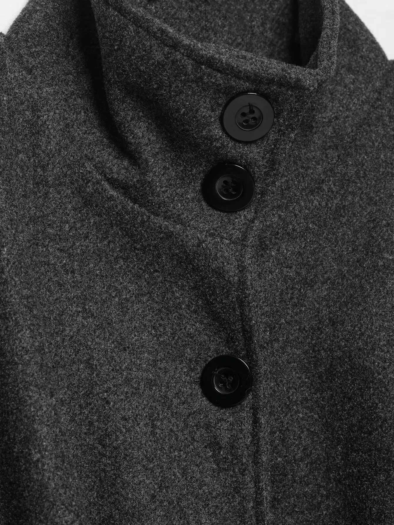 TFMLN Damen Wollmantel mit Gürtel 2026 Herbst Stehkragen Knopf Langarm Jacke Damen Street Chic Oberbekleidung – Detail 7