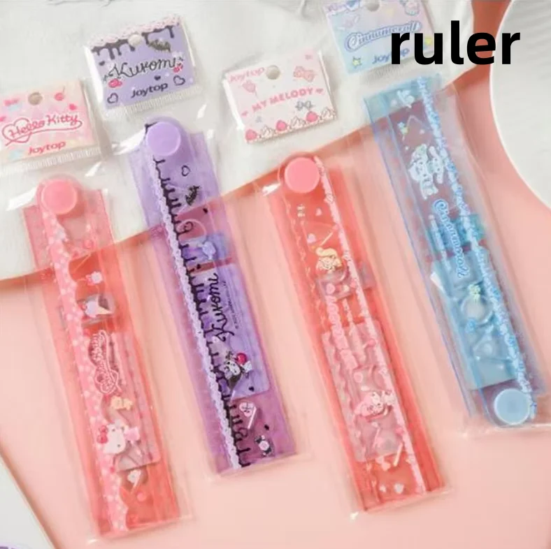 16 pcs/lot Sanrio Kuromi Melody Cat Ruler Cute Folding Rulers Bookmark Drawing Tool Promotional Stationery Gift School Supplies