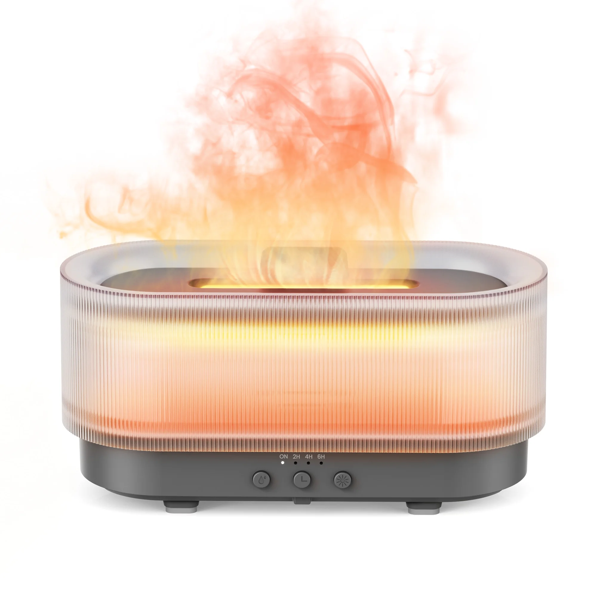

Увлажнитель и диффузор для ароматерапии Fire Flame с 6-цветной подсветкой, таймером и автоматическим отключением, ультразвуковой увлажнитель с прохладным туманом, серый