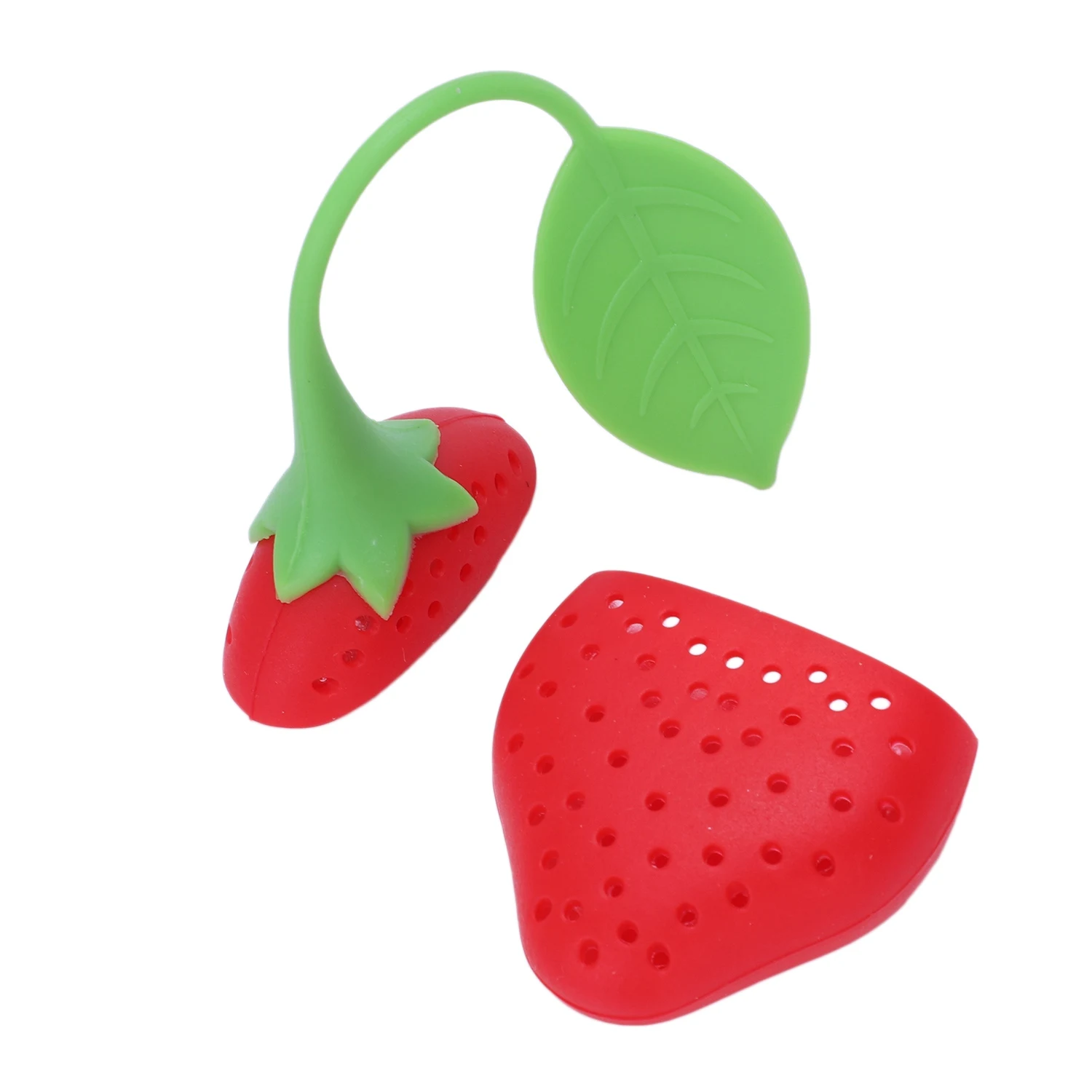 2Pcs Silicone Tea Infuser Ball Pass Filter Tea Infuser Strainer Spoon Strawberry Variety HOT