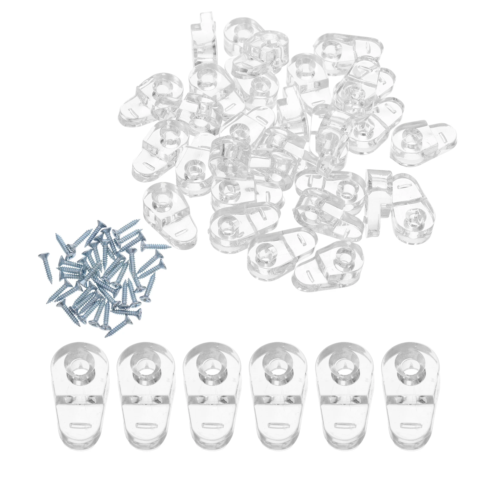 

30pcs Glass Retainer Clips Clear Wardrobe Bracket Sturdy Cabinet Clamps Transparent Door Fixing Support Hardware