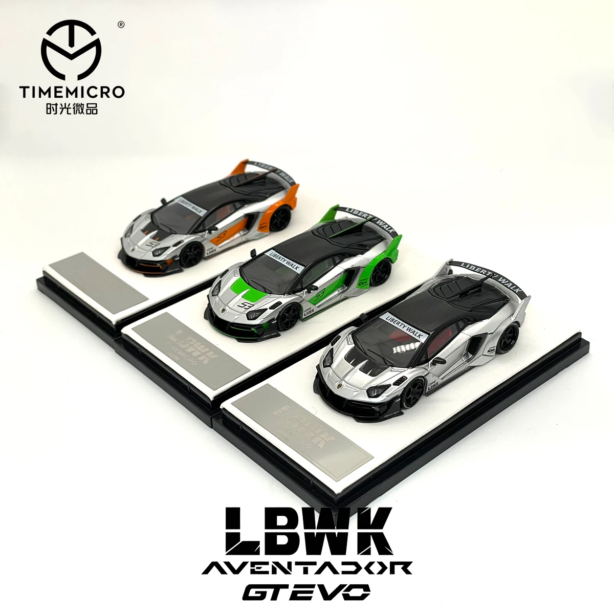TimeMicro 1:64 LBWK Aventador LP700 GT‑EVO 53# Widebody Collectible Diecast Model Car in Stock