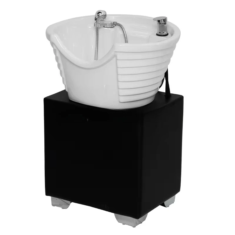 Hot Sale Hair Shampoo Simple Washbasin Powder Coating Ceramic Shampoo Basin