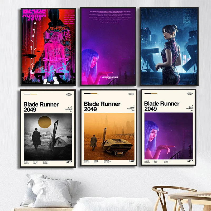 Blade Runner 2049 Poster Classic Sci-fi Movie Retro Quality Canvas Painting for Room Living Sofa Wall Art Picture Home Decor