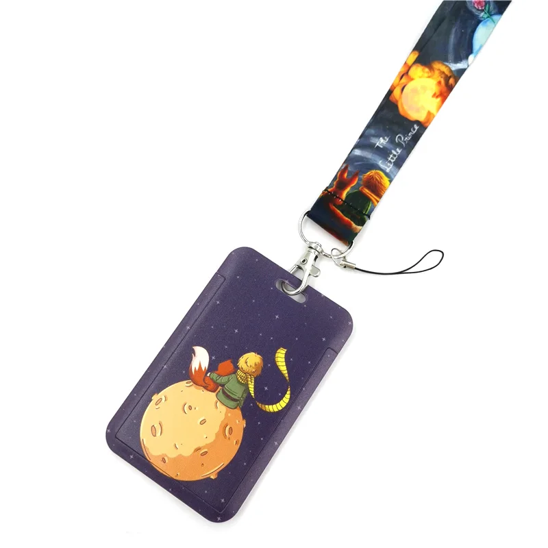 Little Prince Fashion Lanyard ID Badge Holder Bus Pass Case Cover Slip Bank Credit Card Holder Strap Card Holder