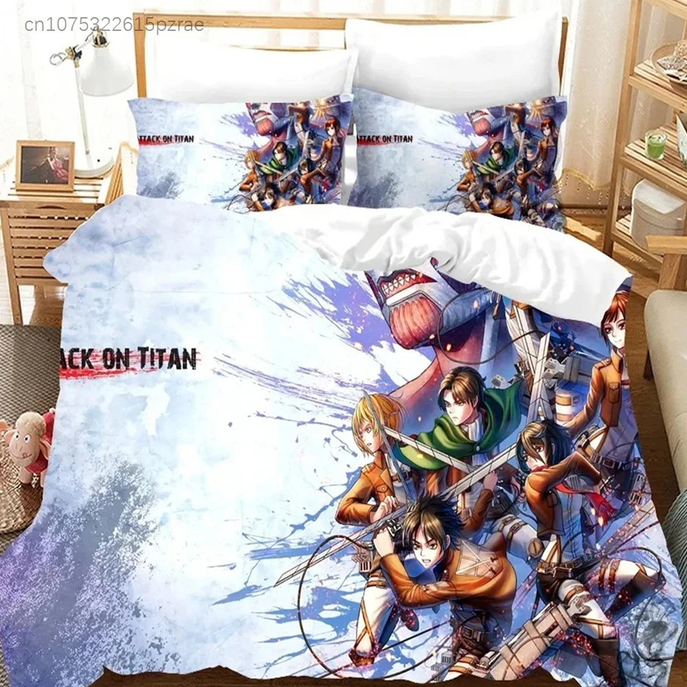 Attack On Titan AOT  Anime Levi Bedding Set 3D Printed Suitable For Bedroom Duvet Cover Set With Pillowcases Kids Home Textile