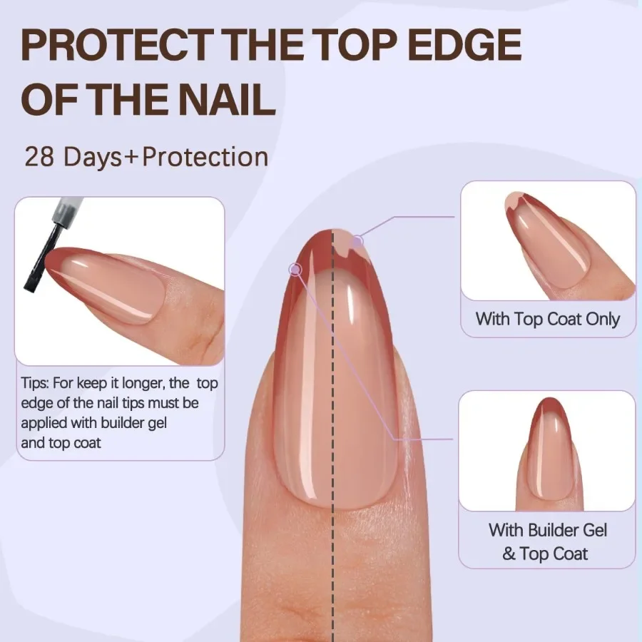 ミスシックス XBASI CTIPSフレンチチップ 付け爪 300枚入り ミディアムアーモンド型 フレンチジェルネイルチップ DIYネイルアートエクステンション ソフトジェルプレス