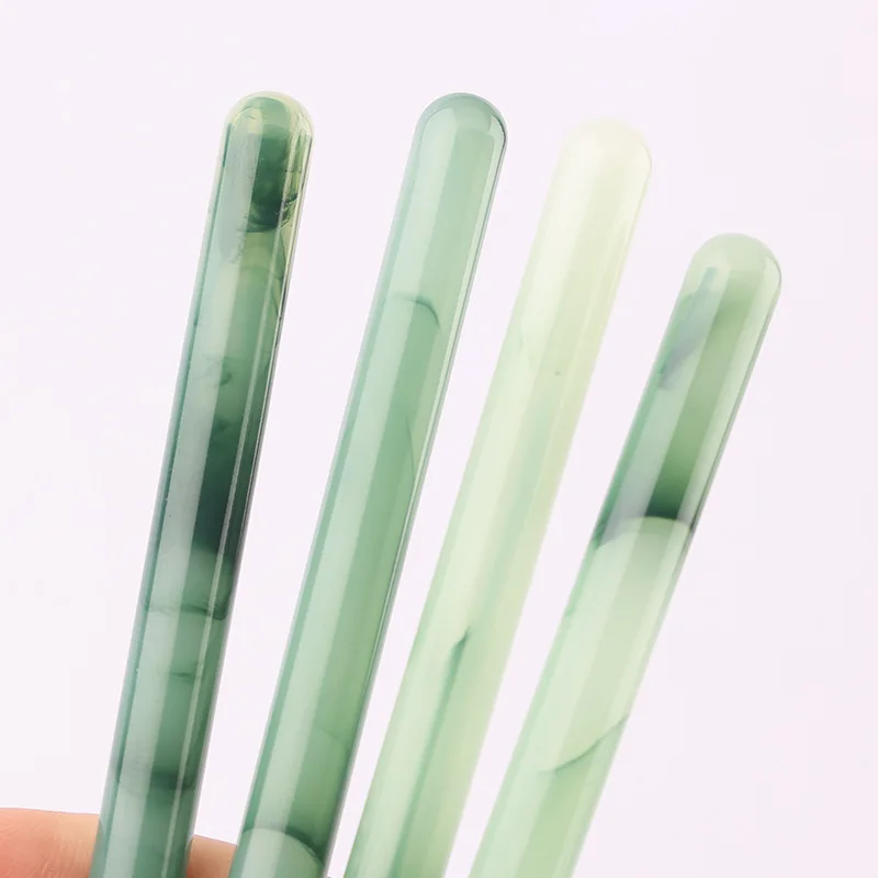 1/8PCS Green Acrylic Rod Nail Art Pen Brush Coloring Pen Round Light Therapy Pen Halo Pen Nail Drawing Pen Flower Pen