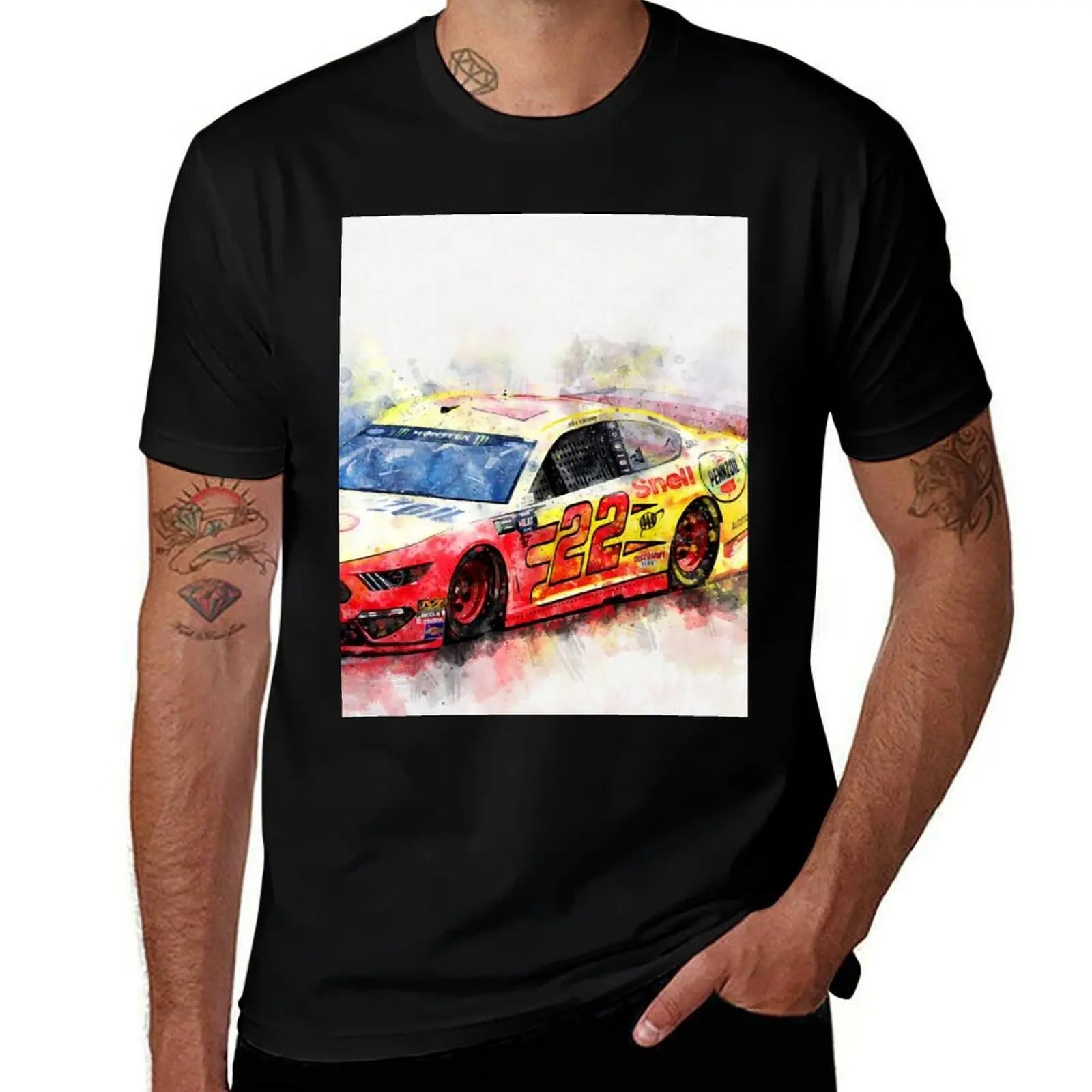 Joey Logano on Fire T-Shirt oversized oversizeds plus sizes anime figures vintage t shirt men