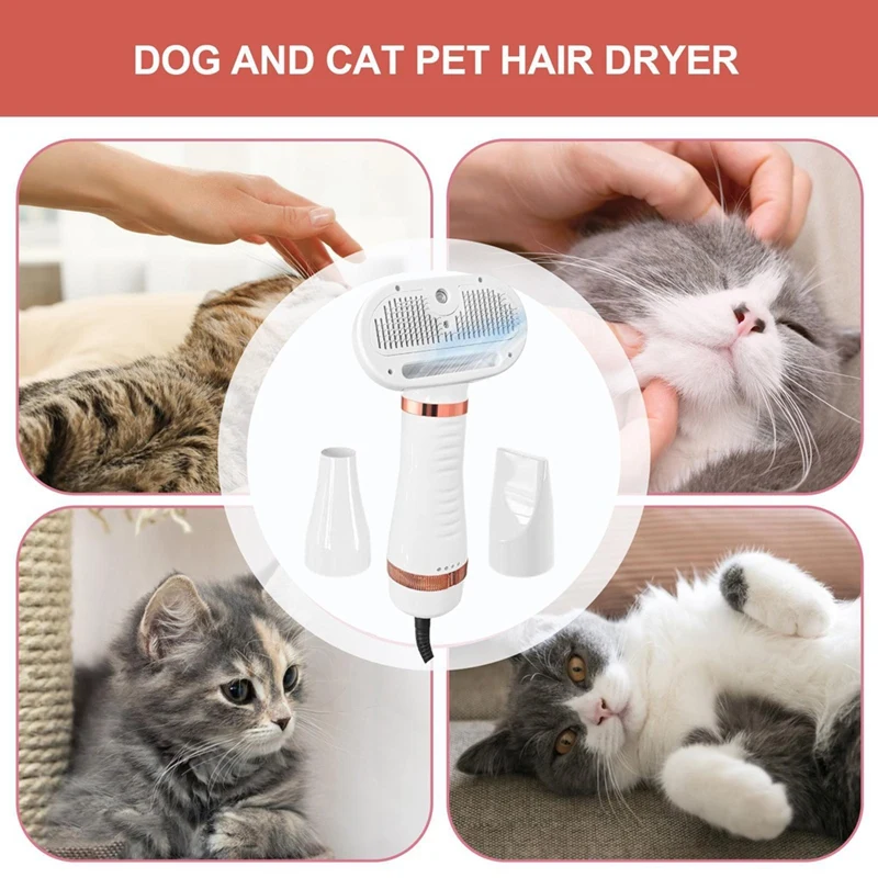 مجفف شعر الحيوانات الأليفة الاستمالة للقطط والكلاب فرشاة المهنية المنزل التهيأ فروي تجفيف المحمولة الكلب صالون منفاخ الولايات المتحدة Plug-A27R #3