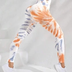 Nowy styl kobiety Tie Dye bezszwowe spodnie do jogi wysoki stan podnoszenie tyłeczek legginsy rajstopy na siłownię treningu bieganie odzież sportowa