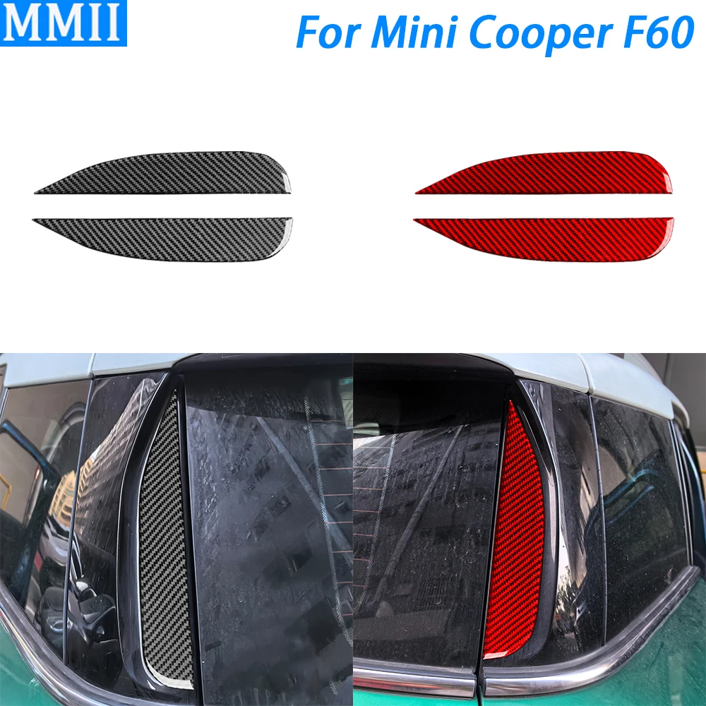 

For Mini Cooper F60 Countryman 2017-2023 Carbon Fiber Rear Windshield Both Side Panel Cover Car Decoration Accessories Sticker