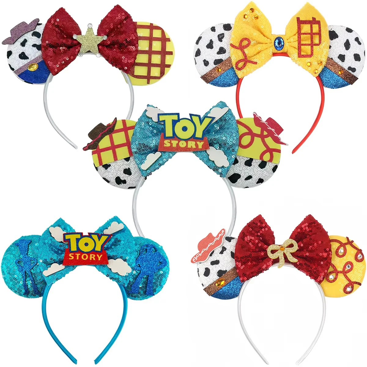 Tiara de Lantejoulas Buzz Lightyear e Woody de Toy Story com Orelhas de Rato para Festa de Aniversário, Halloween e Cosplay - Presente de Desenho Animado