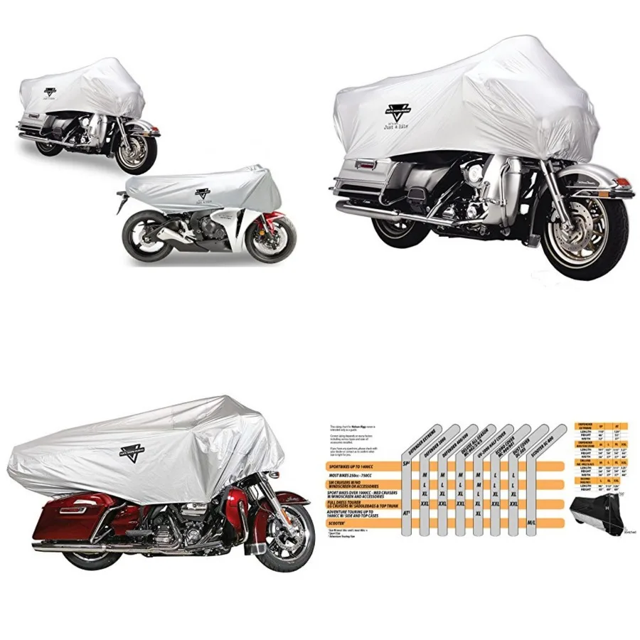 

XL Motorcycle Half Cover All-Weather, 100% Waterproof, Taped Seams, Free Stuff Sack, Fits most Touring motorcycles Harley David