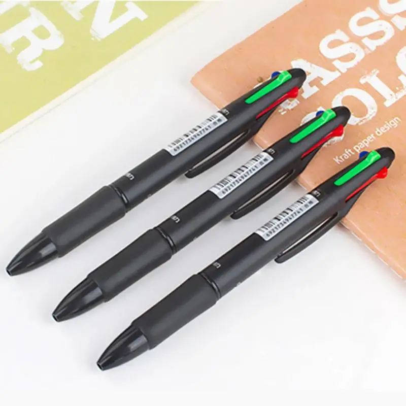 MultiColor Pen Fine Point 4 In 1 Colorful Retractable Pens for Students School Multi Ballpoint Function Pen Stationery