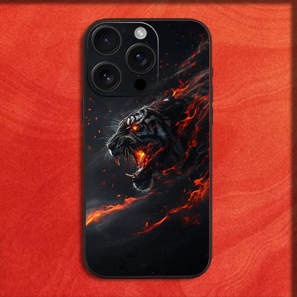 حافظة لهاتف آيفون 17,16,15,14,13,12,11,Pro,Max,Plus,E,SE4,Air,Mini Black Fashion Cover #4