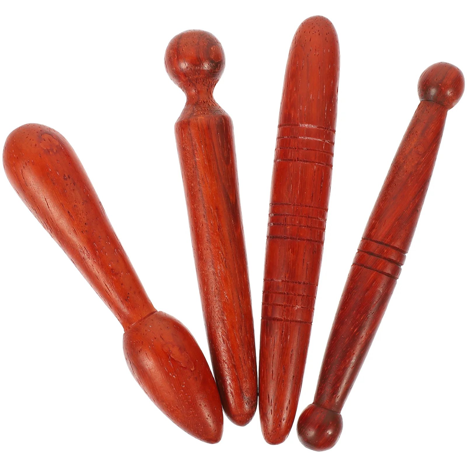 

4 Pcs Foot Massager Acupuncture Stick Sole of Feet Wood Tools Reflexology Roller