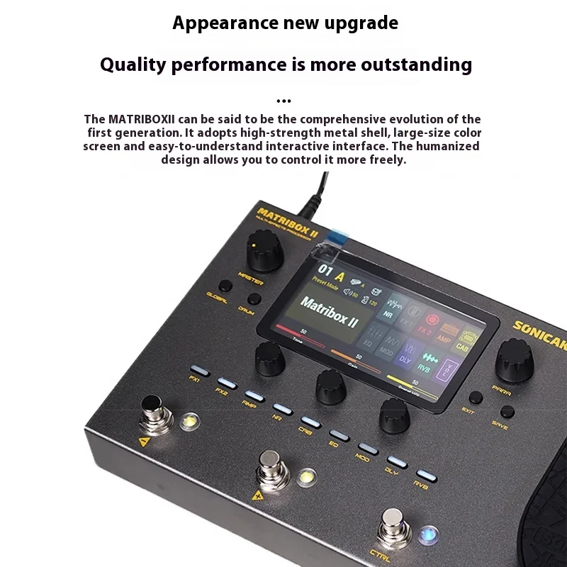 SONICAKE Matribox II Electric Guitar Amp Custom Modeling Multi-Effects Processor FX Loop MIDI Stereo IR USB AUX In Metal Shell