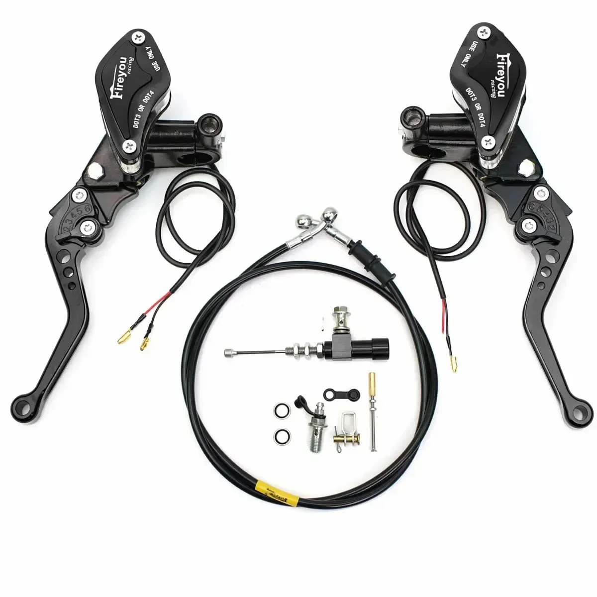 

Universal 7/8'' Motorcycle Hydraulic Clutch Kit Brake Master Cylinder Reservoir Oil Hose Brake Levers Kit For Moto Brake Clutch