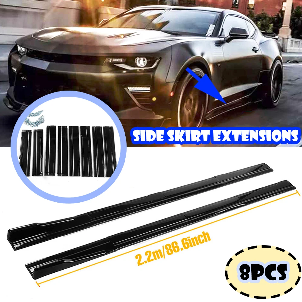 2.2m Side Skirts Extension Rocker Splitters Diffuser Winglet Wings For Mercedes Benz W211 W212 W213 E220 E280 E63 AMG All Models