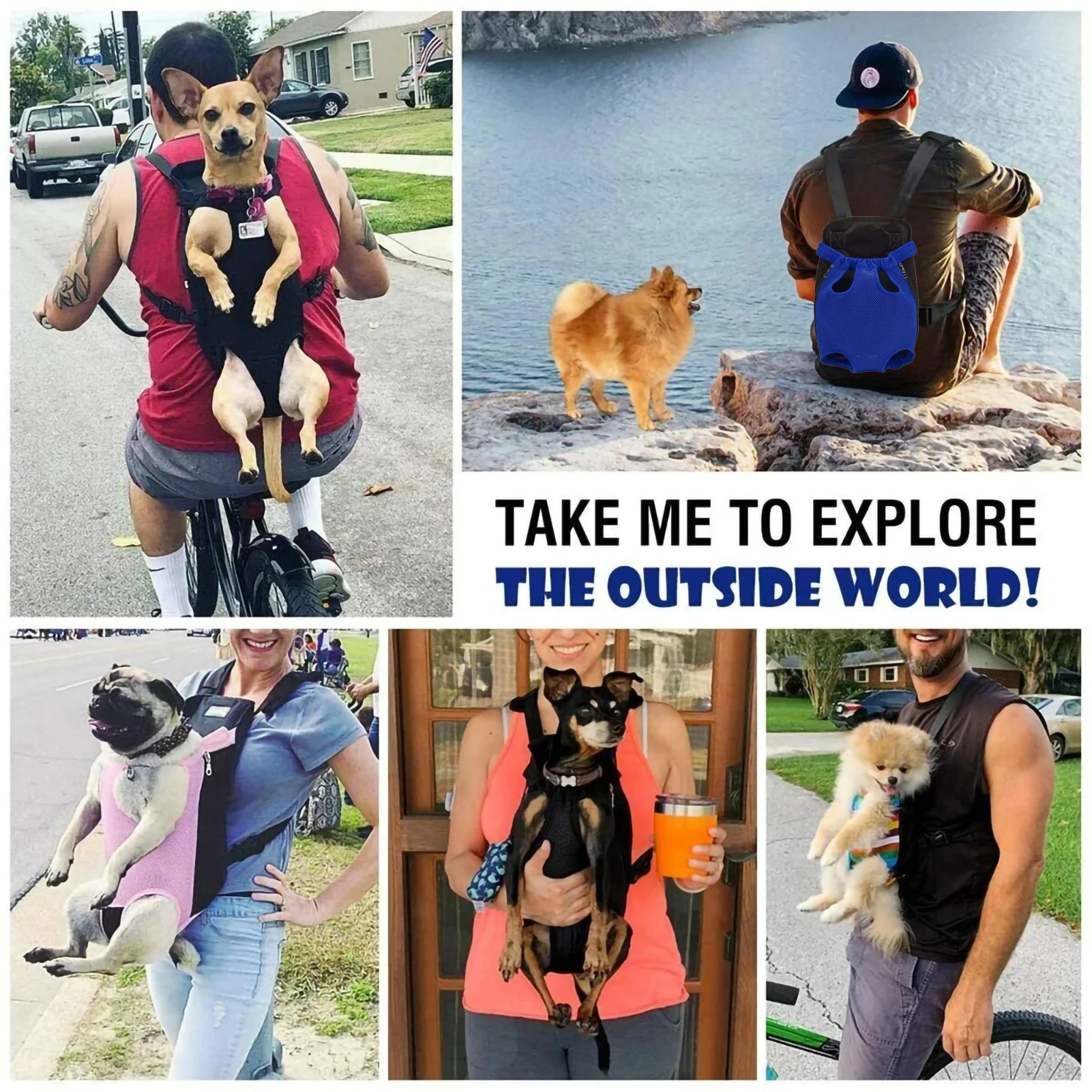 Respirável Pet Transportadora Mochila, Outdoor Peito Bag, Portátil, Transporte, Suprimentos para Viagens, Gato e Cão