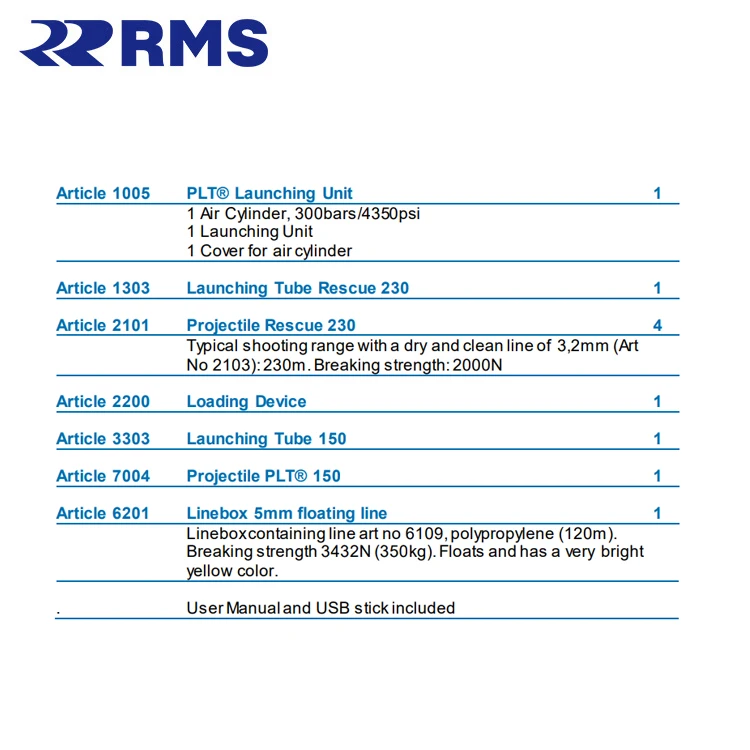 Pneumatic Line Thrower Rescue RESTECH  PLT R230