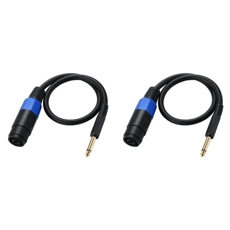 AS95 1/4 for TS Male to Speakon Female Speaker Cable Adapter 6.35mm Mono to Twist Lock for Live Performance Studio
