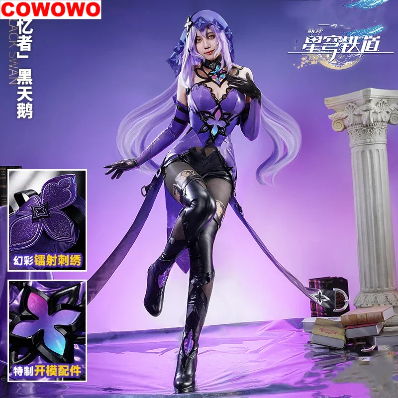 

COWOWO Honkai: Star Rail Black Swan Game Suit Sexy Uniform Cosplay Costume Halloween Carnival Party Role Play Outfit Women