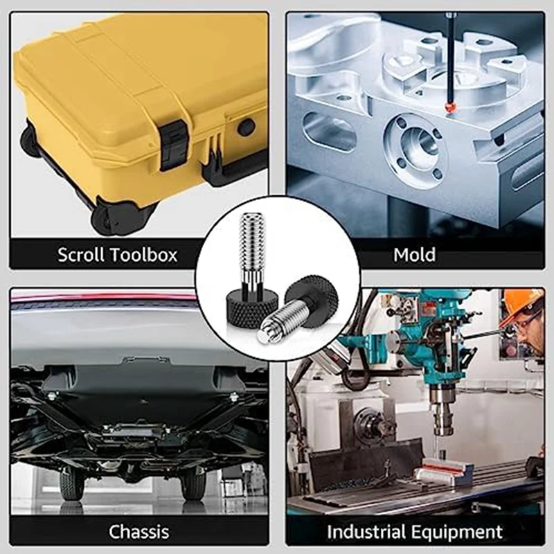 Handle Quick Release Pins Kit,With Knurled Handle Stainless Steel Lock M6 Quick Release Pins For Rolling Toolbox