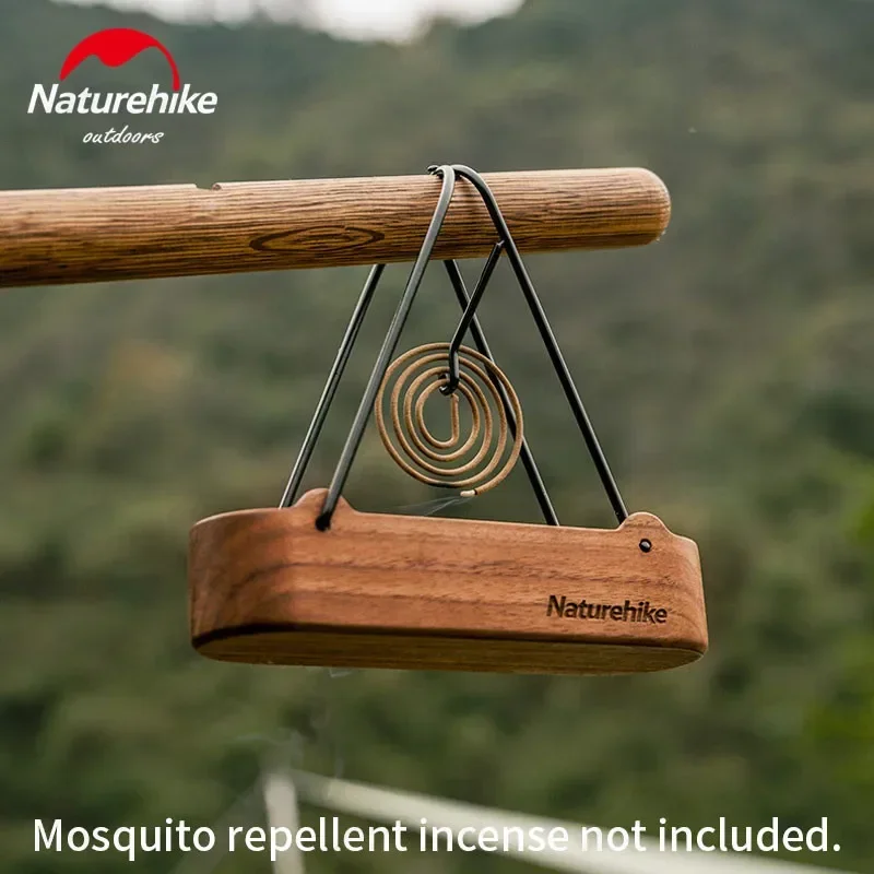 Naturehike Portable Mosquito Coil Basket Ultralight Foldable Hanging Incense Basket Camping Outdoor Home Decorative Wooden Frame