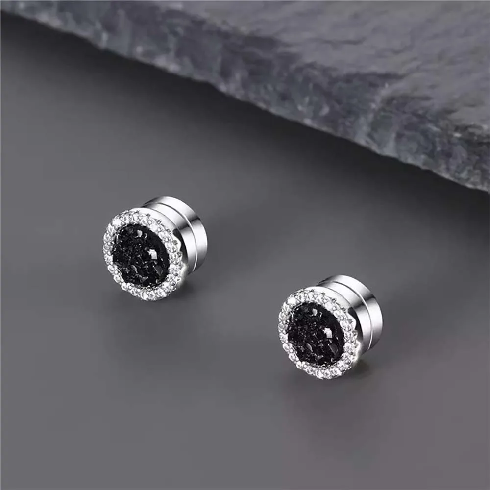 High Cool Style Silver Color Magnetic Ear Clip For Men's Earrings Trendy Punk Without Ear Holes Men's Earring Jewelry KAE612 view 3